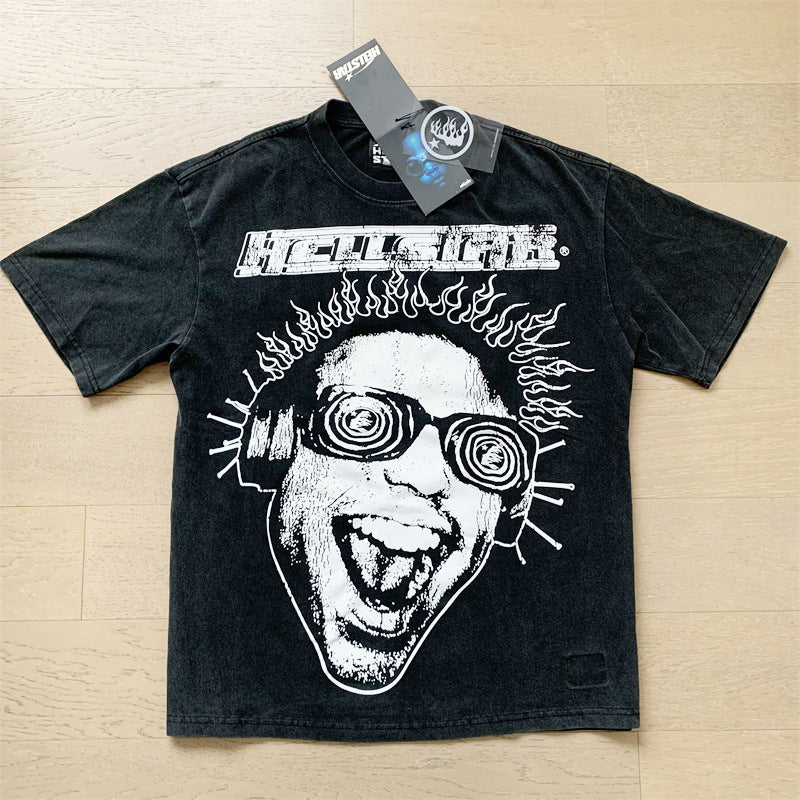 High Quality Men's T-shirts Fashion Trend Loose Thick Fabric Short Sleeve New T-shirt Big V T-shirt