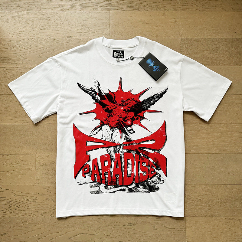 High Quality Men's T-shirts Fashion Trend Loose Thick Fabric Short Sleeve New T-shirt Big V T-shirt