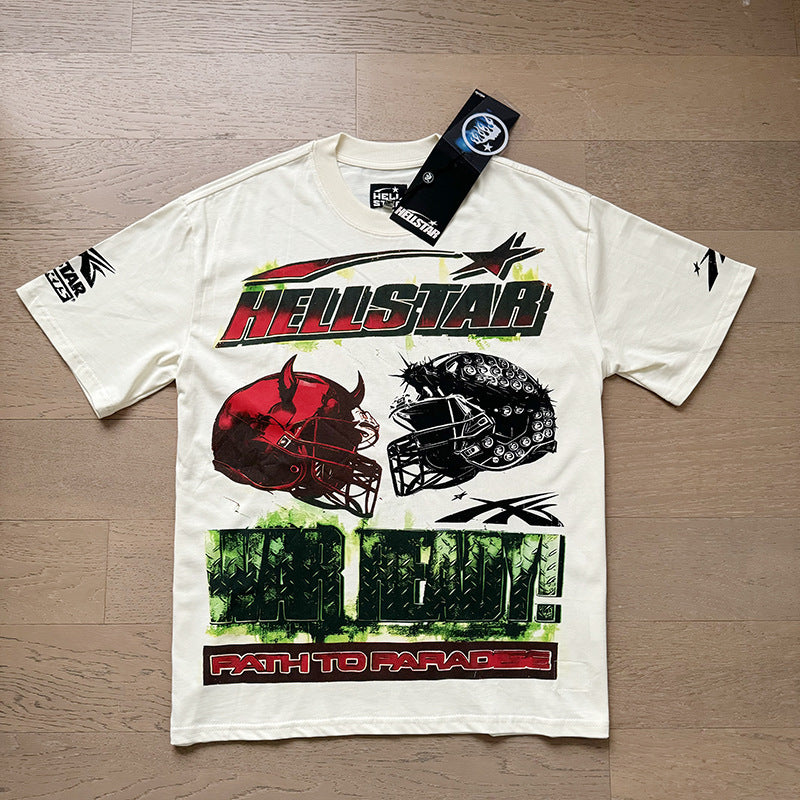 High Quality Men's T-shirts Fashion Trend Loose Thick Fabric Short Sleeve New T-shirt Big V T-shirt