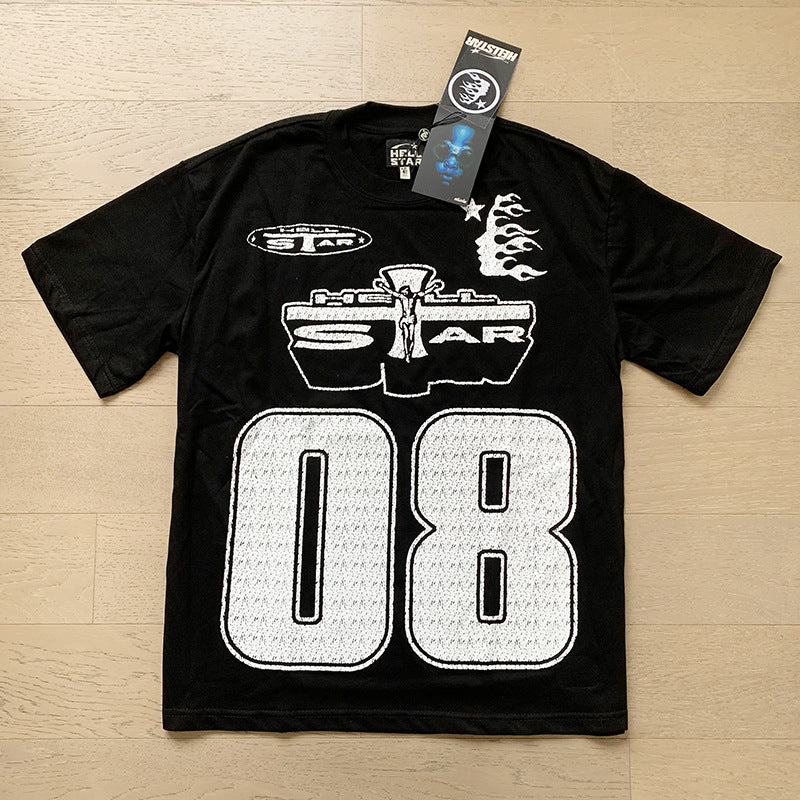 High Quality Men's T-shirts Fashion Trend Loose Thick Fabric Short Sleeve New T-shirt Big V T-shirt