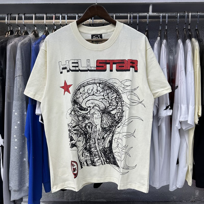 Top Quality Tshirts Men's Clothing 100% Cotton Sweatshirts Custom Logo Pullover Streetwear Puff Printing T-shirt Men