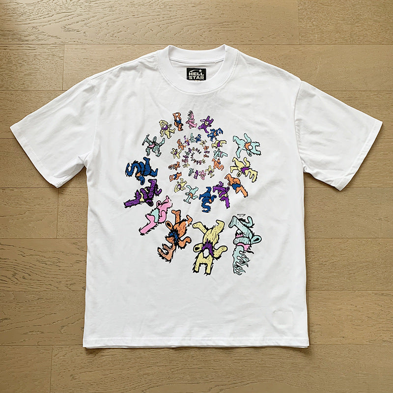 High Quality Men's T-shirts Fashion Trend Loose Thick Fabric Short Sleeve New T-shirt Big V T-shirt