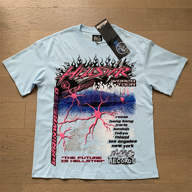 High Quality Men's T-shirts Fashion Trend Loose Thick Fabric Short Sleeve New T-shirt Big V T-shirt