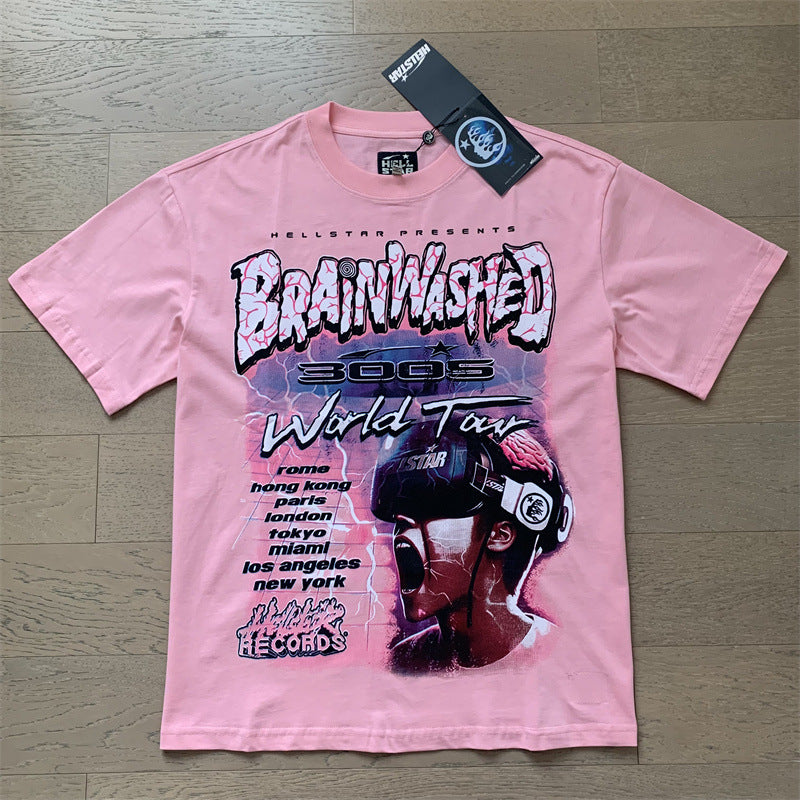 High Quality Men's T-shirts Fashion Trend Loose Thick Fabric Short Sleeve New T-shirt Big V T-shirt