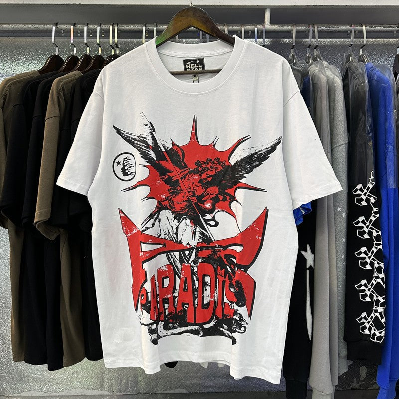 Top Quality Tshirts Men's Clothing 100% Cotton Sweatshirts Custom Logo Pullover Streetwear Puff Printing T-shirt Men