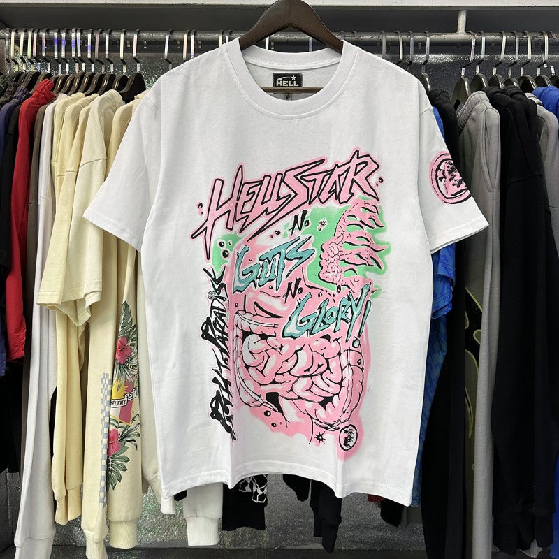 Top Quality Tshirts Men's Clothing 100% Cotton Sweatshirts Custom Logo Pullover Streetwear Puff Printing T-shirt Men