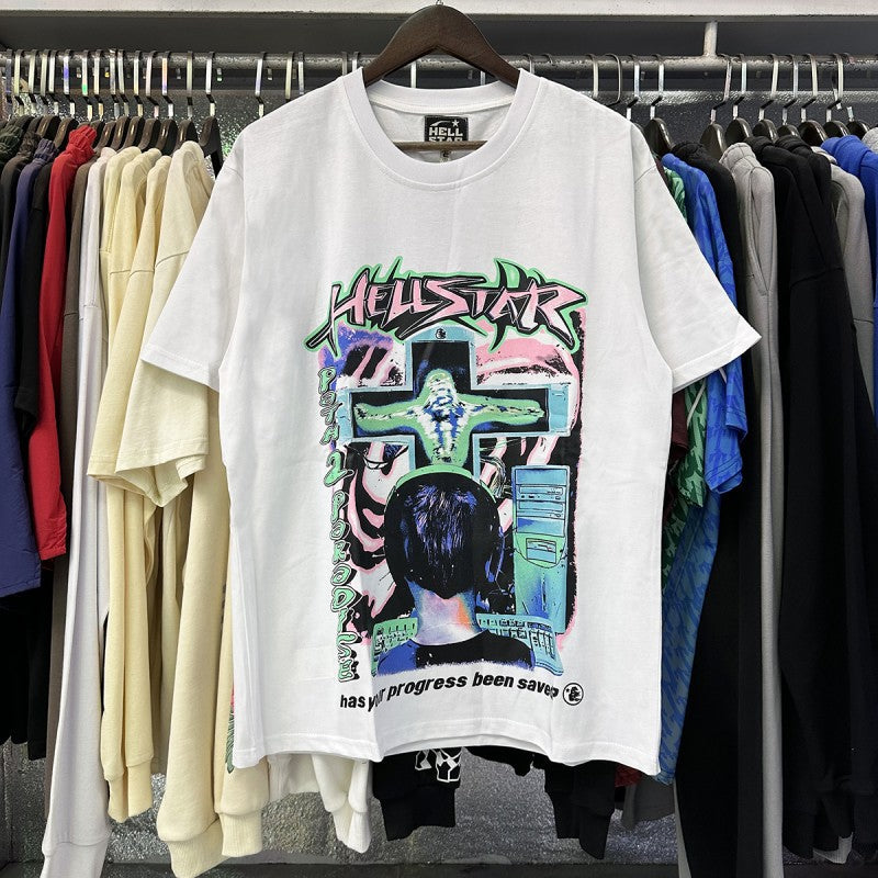 Top Quality Tshirts Men's Clothing 100% Cotton Sweatshirts Custom Logo Pullover Streetwear Puff Printing T-shirt Men