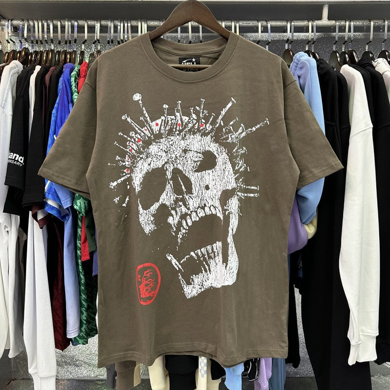 Top Quality Tshirts Men's Clothing 100% Cotton Sweatshirts Custom Logo Pullover Streetwear Puff Printing T-shirt Men