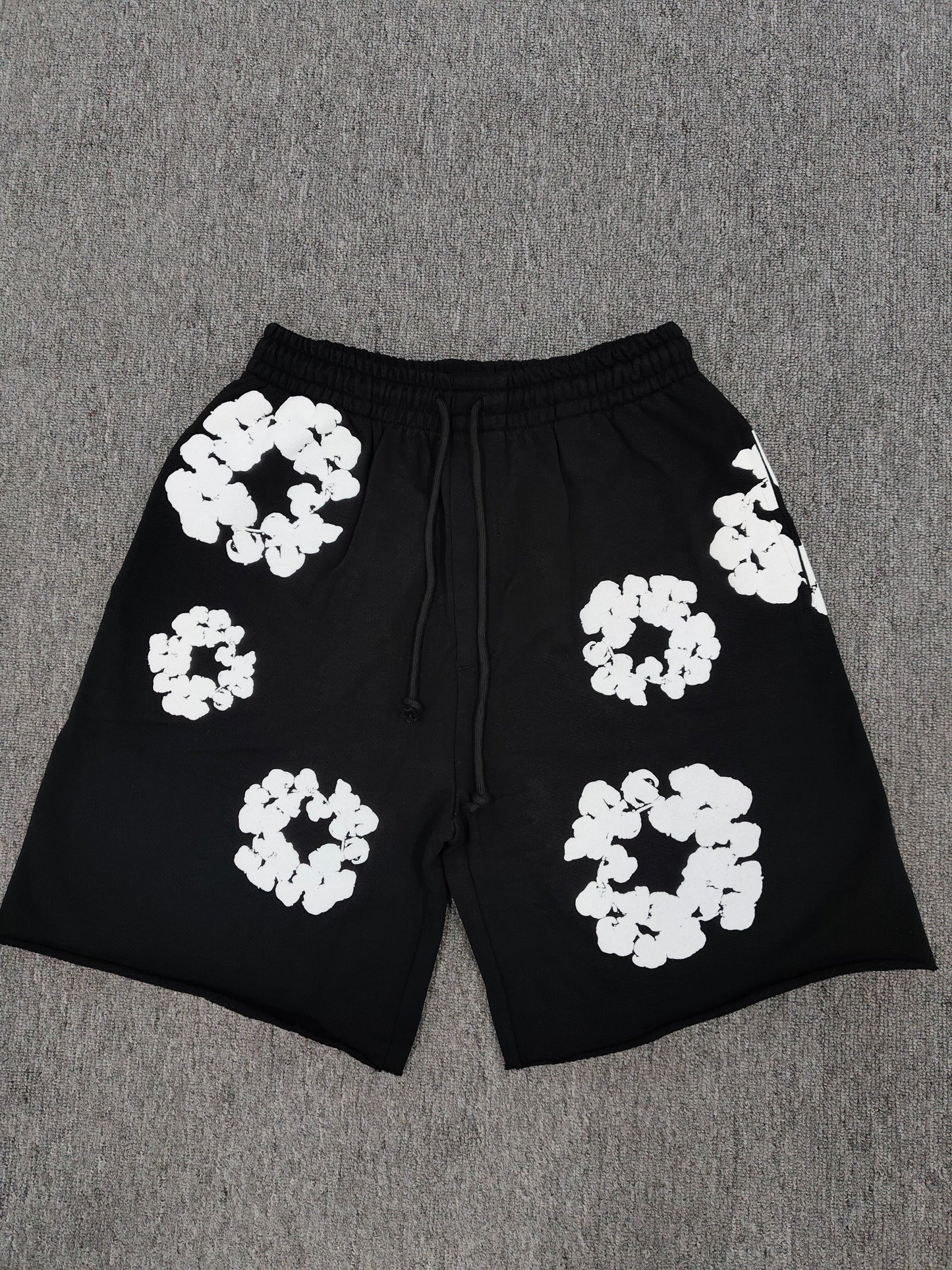 Denim Tears Men's  Floral Print Oversized Shorts Y2K Streetwear Breathable Casual Streetwear for Summer & Daily Wear