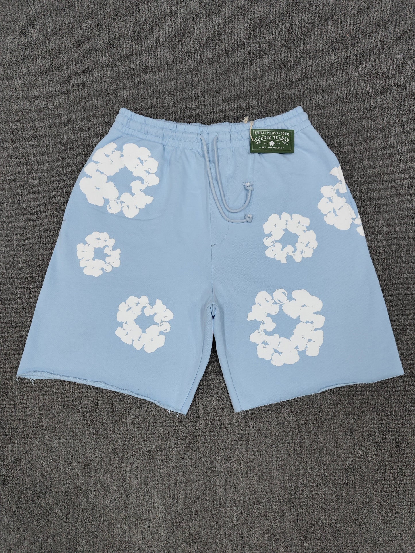 Denim Tears Men's  Floral Print Oversized Shorts Y2K Streetwear Breathable Casual Streetwear for Summer & Daily Wear