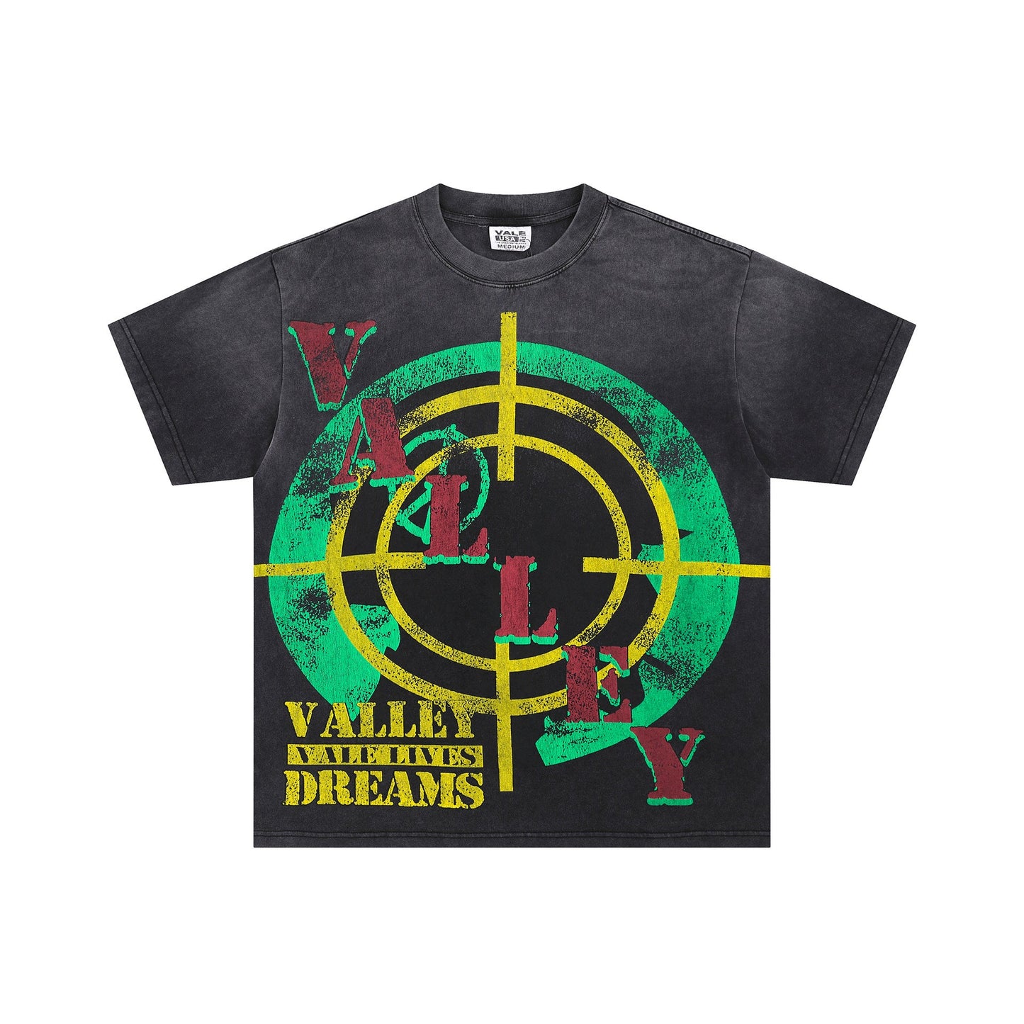 Iconic Valley Dream Retro Graphic Tee Men's Vintage Washed High Street Fashion Casual Top