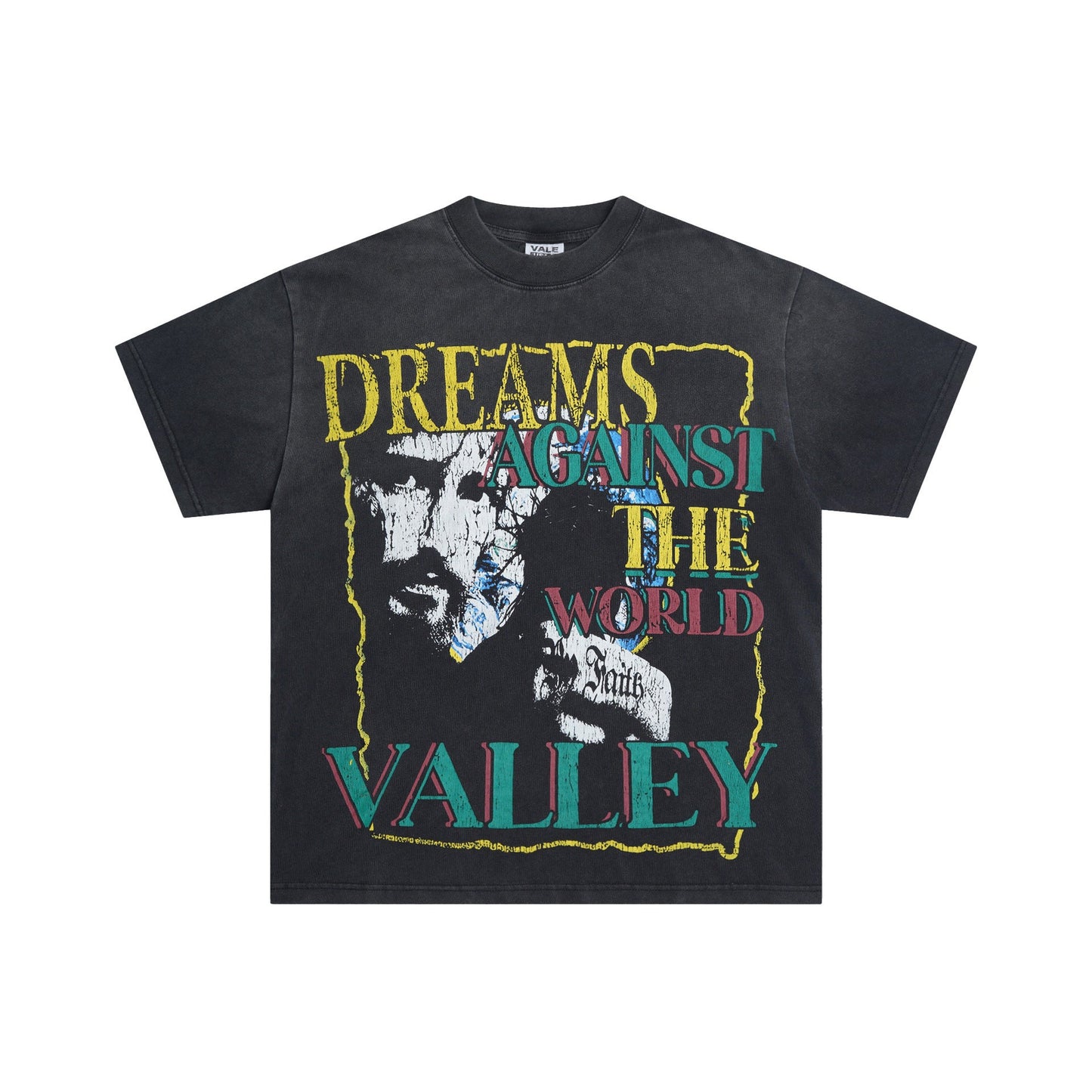 Iconic Valley Dream Retro Graphic Tee Men's Vintage Washed High Street Fashion Casual Top