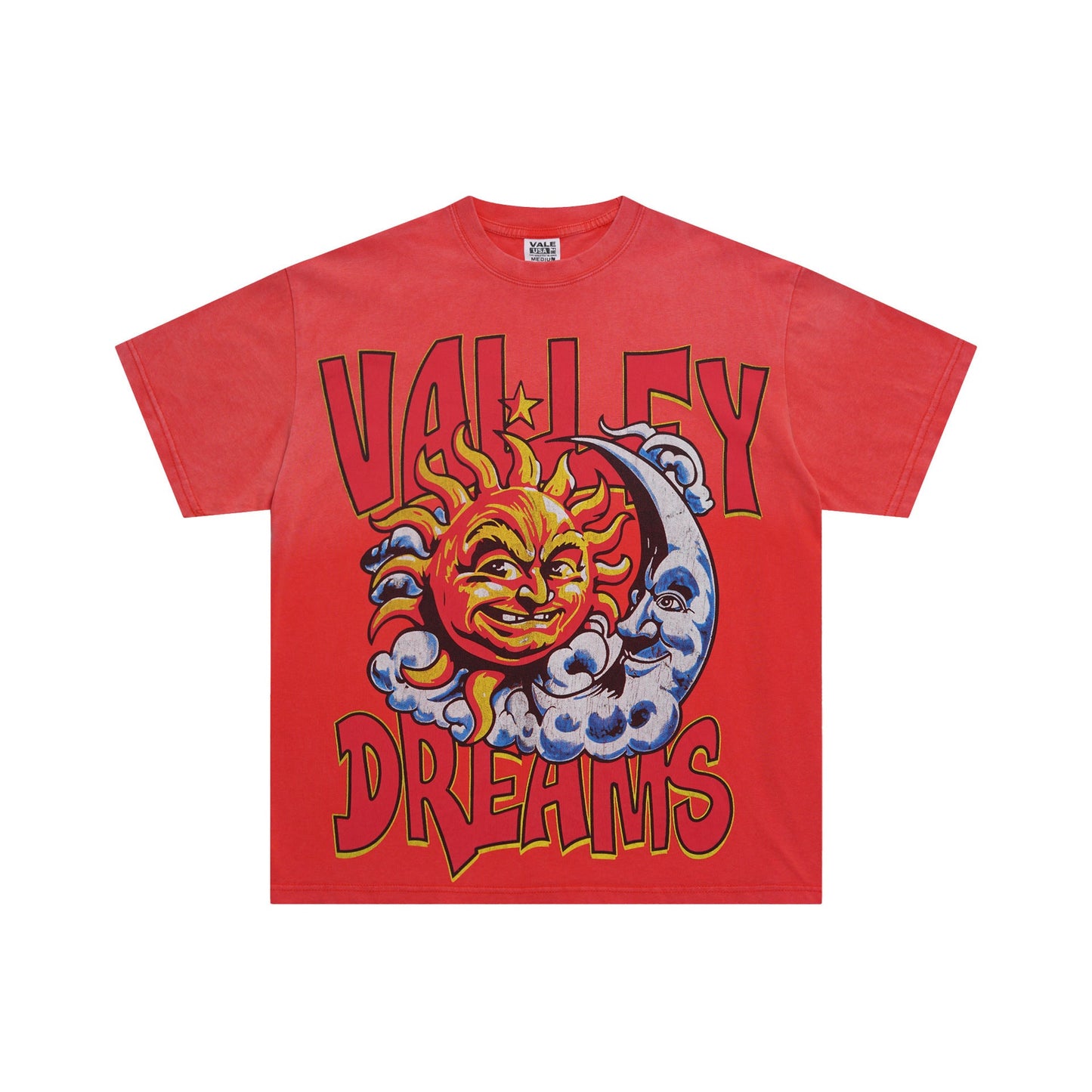Iconic Valley Dream Retro Graphic Tee Men's Vintage Washed High Street Fashion Casual Top
