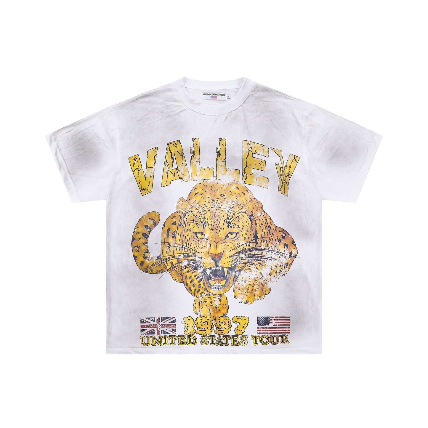 Iconic Valley Dream Retro Graphic Tee Men's Vintage Washed High Street Fashion Casual Top