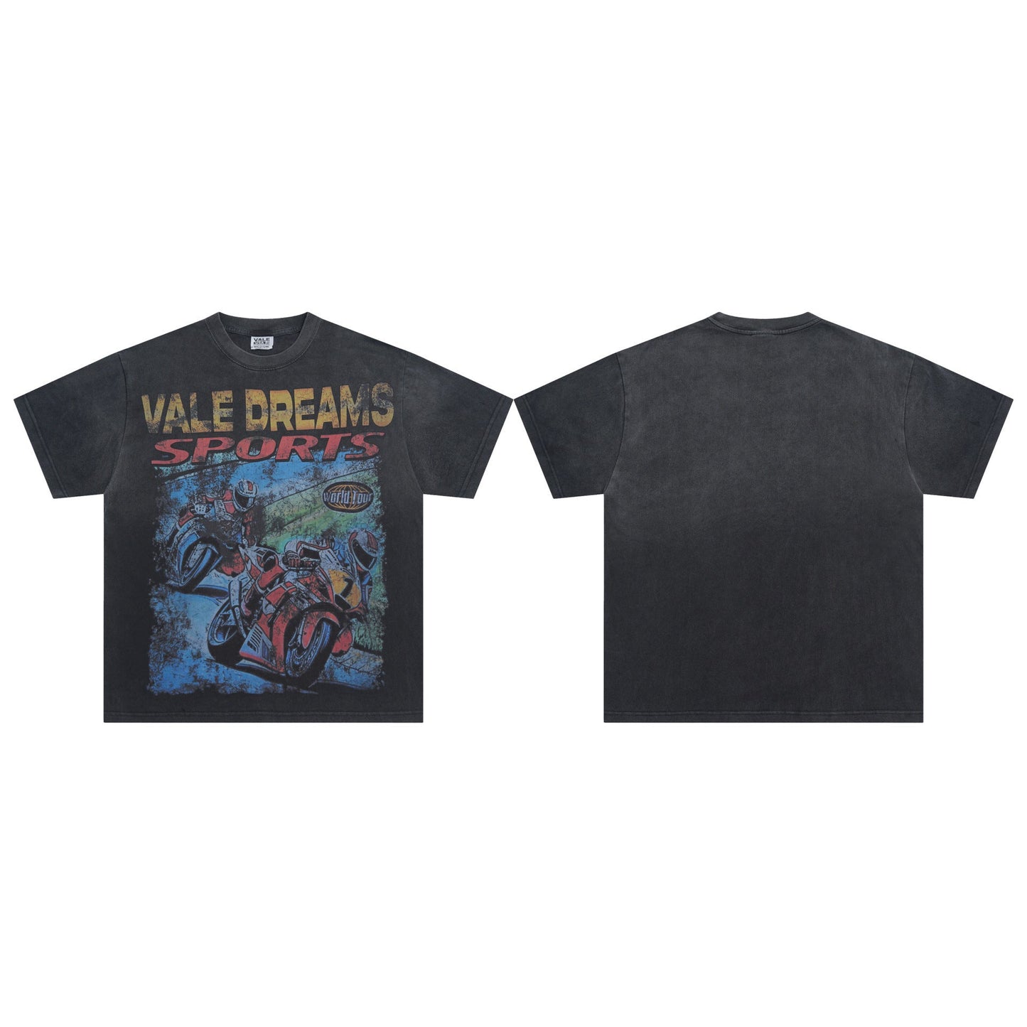 Iconic Valley Dream Retro Graphic Tee Men's Vintage Washed High Street Fashion Casual Top