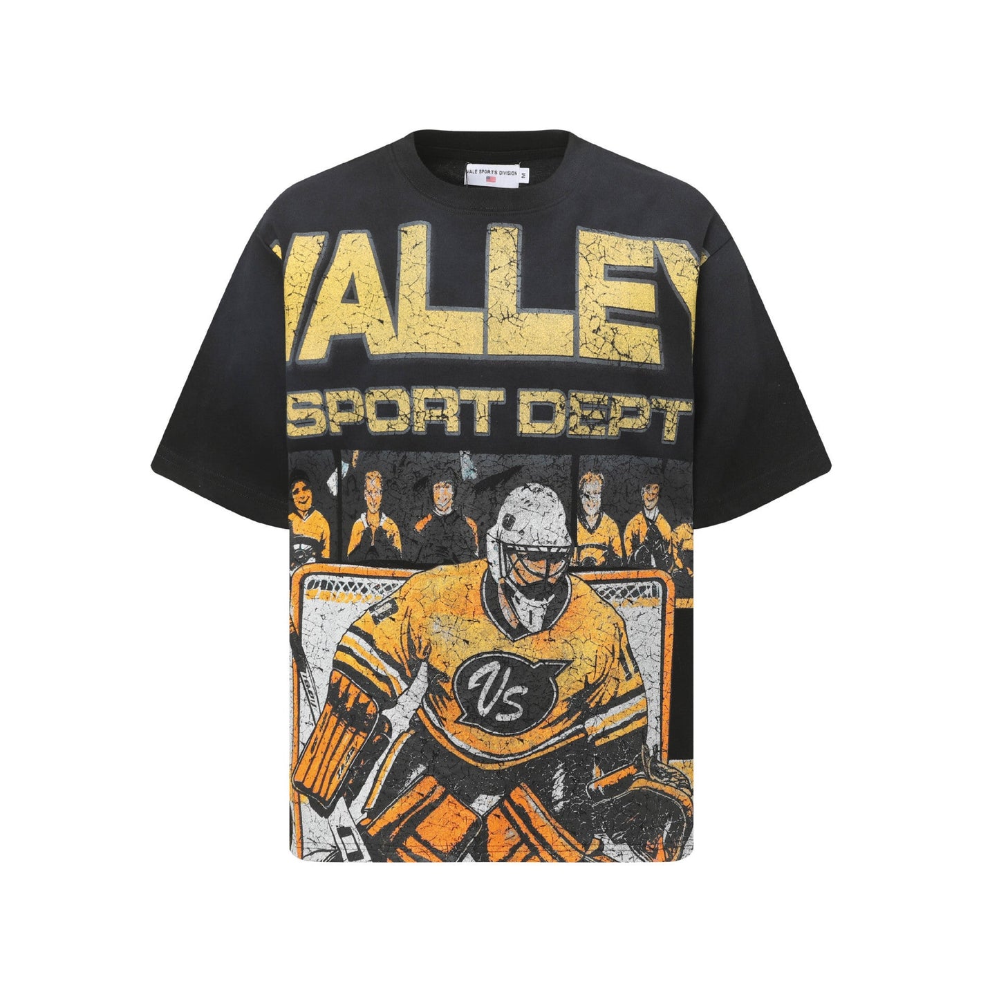 Iconic Valley Dream Retro Graphic Tee Men's Vintage Washed High Street Fashion Casual Top