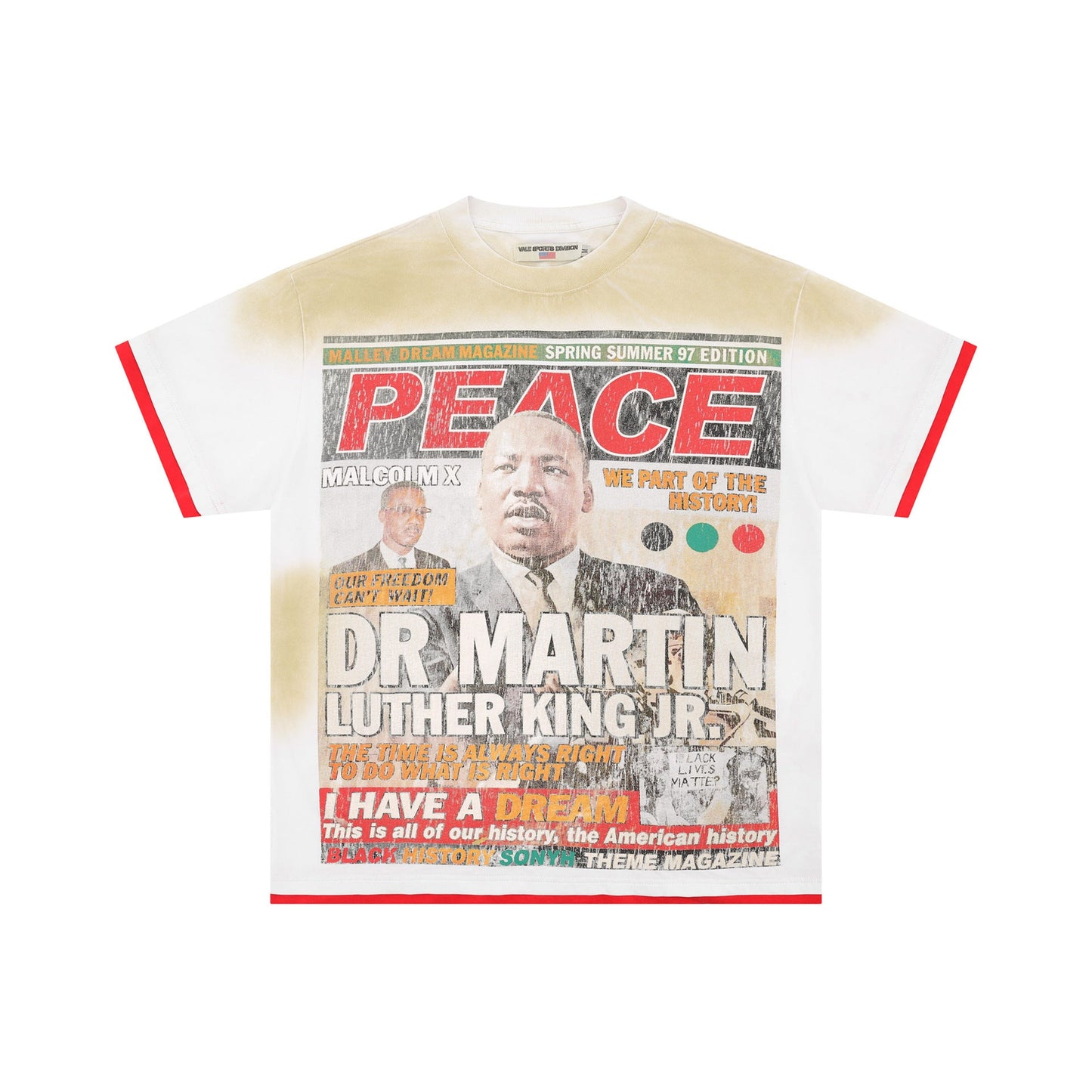 Iconic Valley Dream Retro Graphic Tee Men's Vintage Washed High Street Fashion Casual Top