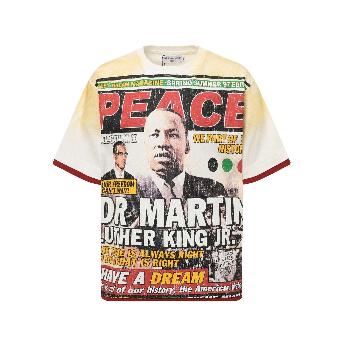 Iconic Valley Dream Retro Graphic Tee Men's Vintage Washed High Street Fashion Casual Top