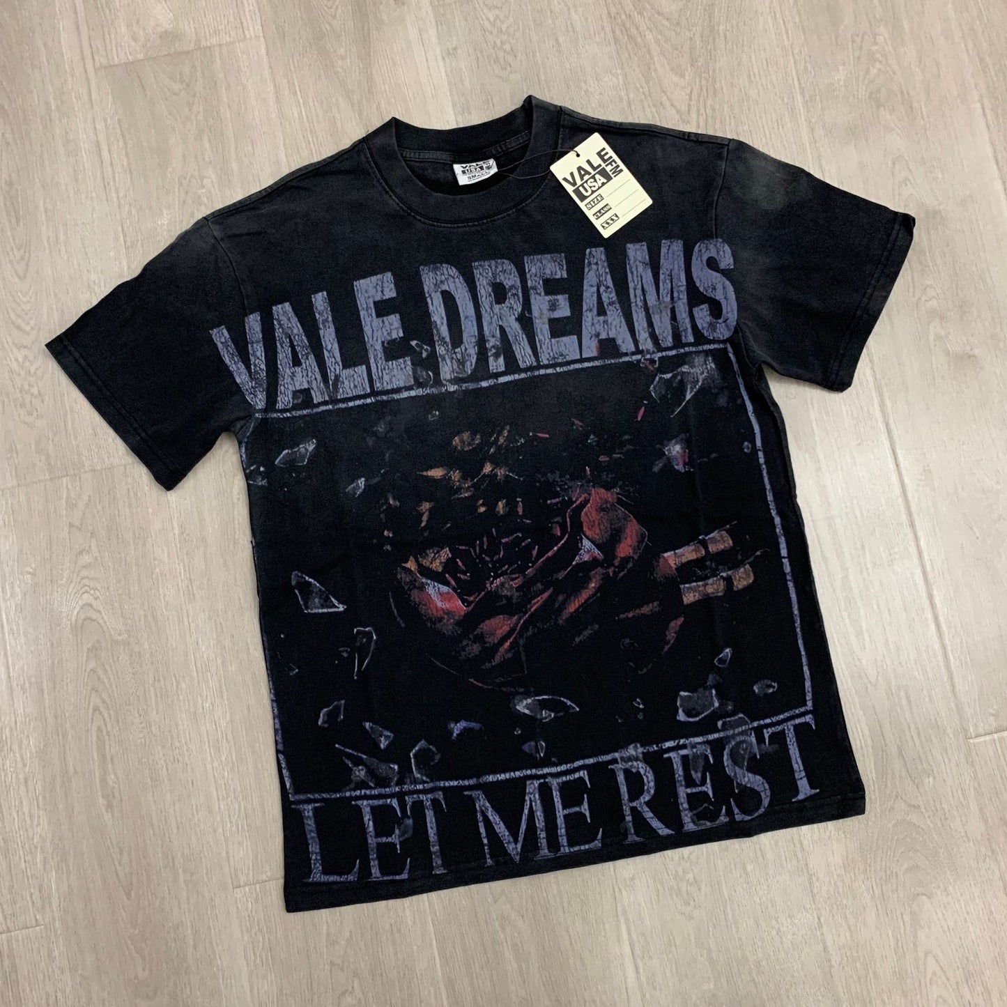 Valley Dream Style Retro Graphic Oversized T-Shirt, Men's Y2K Streetwear Casual Short Sleeve