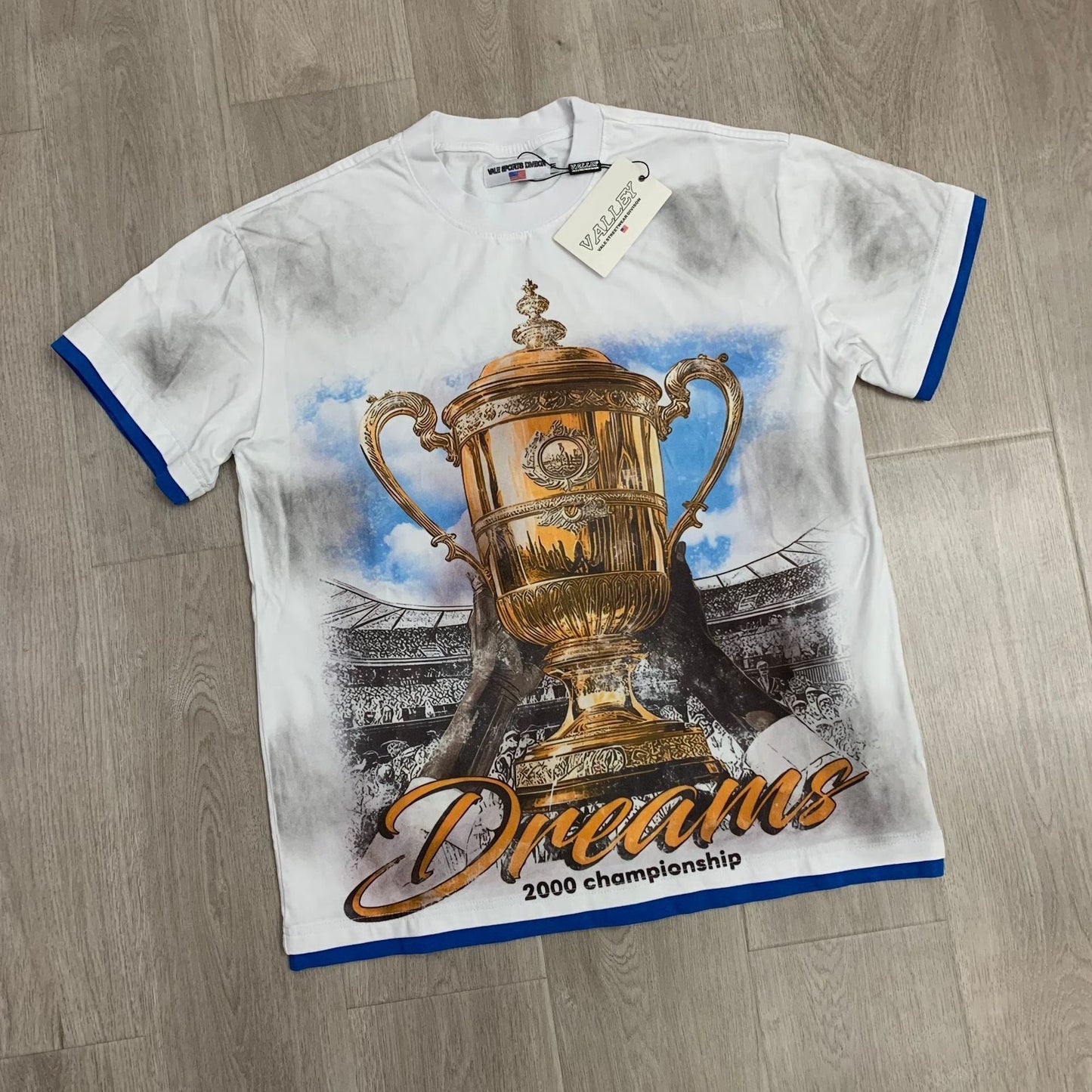 Valley Dream Style Retro Graphic Oversized T-Shirt, Men's Y2K Streetwear Casual Short Sleeve