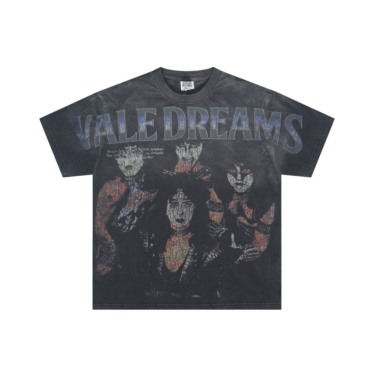 Iconic Valley Dream Retro Graphic Tee Men's Vintage Washed High Street Fashion Casual Top