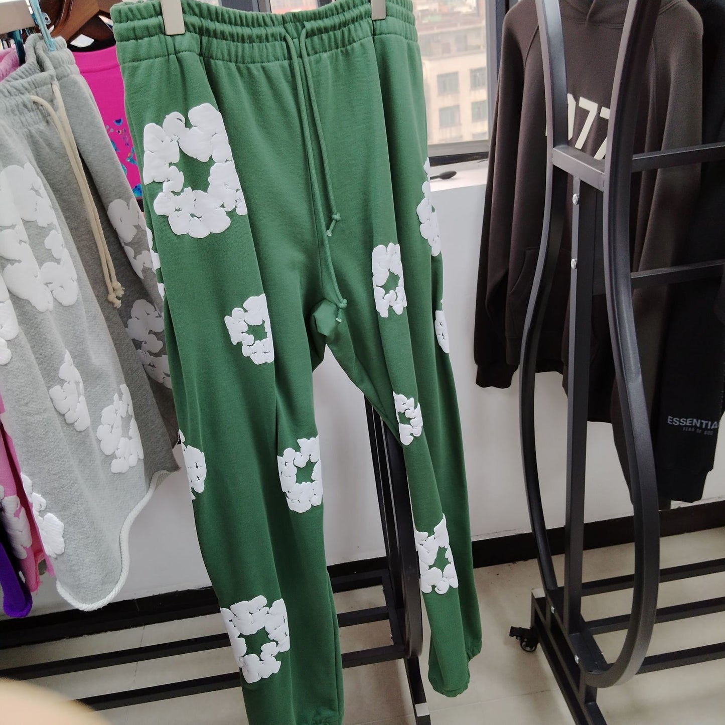 Top Quality 100% Cotton Men's Clothing Tears Hoodies Sweatshirts 430gsm Streetwear Tracksuits Denim Puff Printing Hoodie for Men