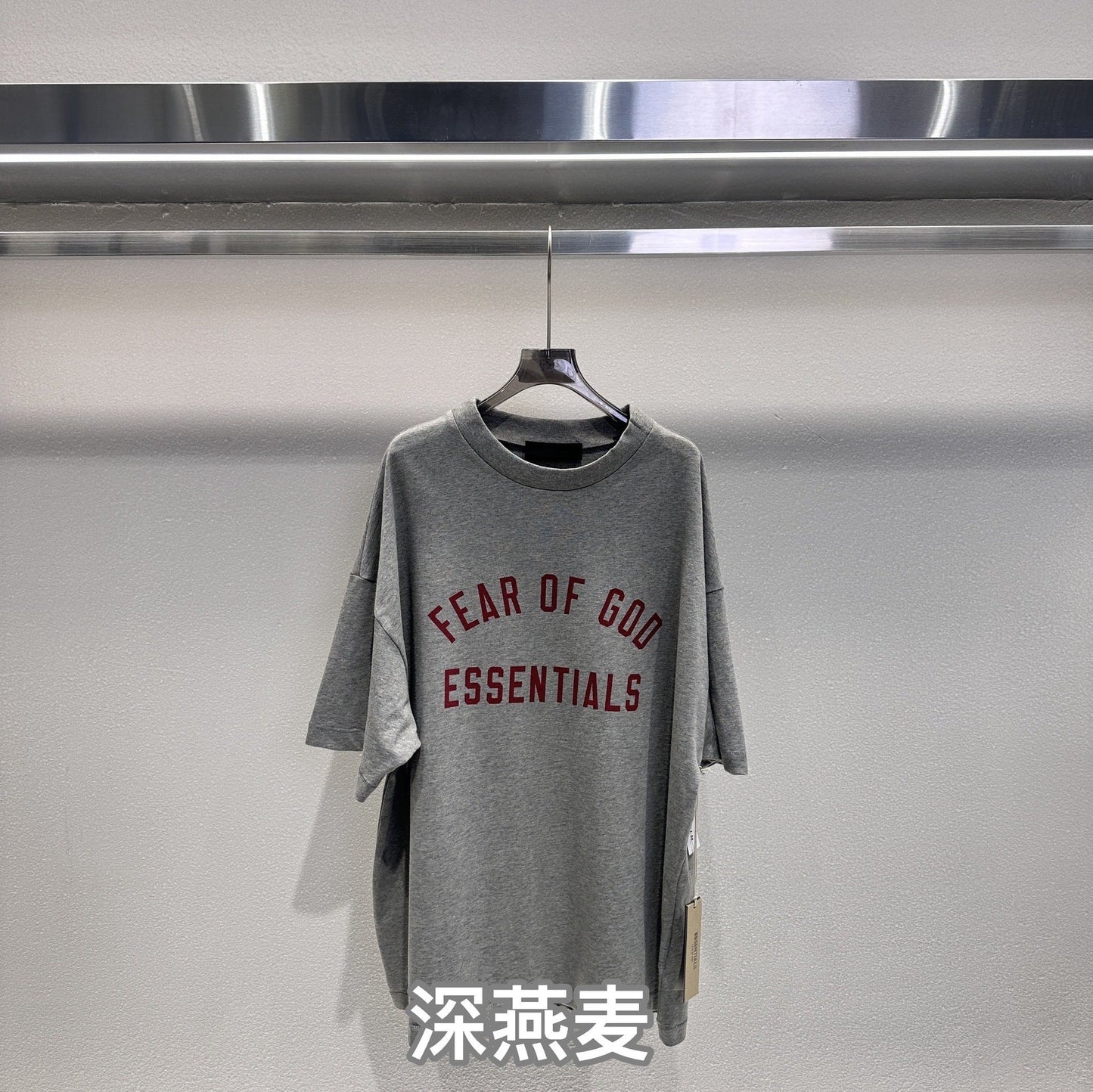 Essentials Letter Print Short Sleeve T-Shirt, Casual Oversized Cotton Tee for Men, Streetwear Summer Top